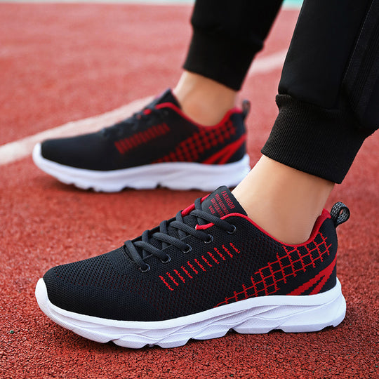 Unisex leichte Strick‑Trainingssneaker mit stabilisierender Fersenlasche und griffiger Wellenlaufsohle EB