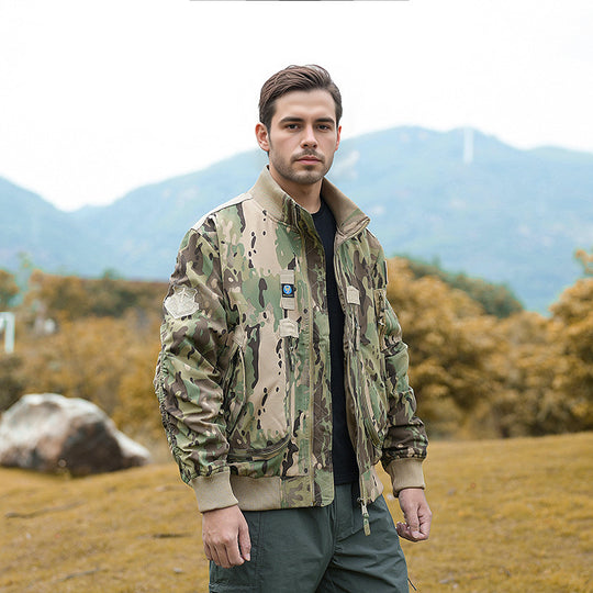 Herren nan robuste Bomberjacke mit winddichtem Nylon, utility-Taschen und elastischen Bündchen EB