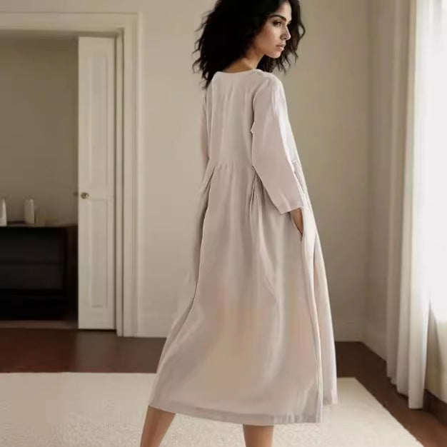 Damen Midikleid mit innovativem Falten-Design EB