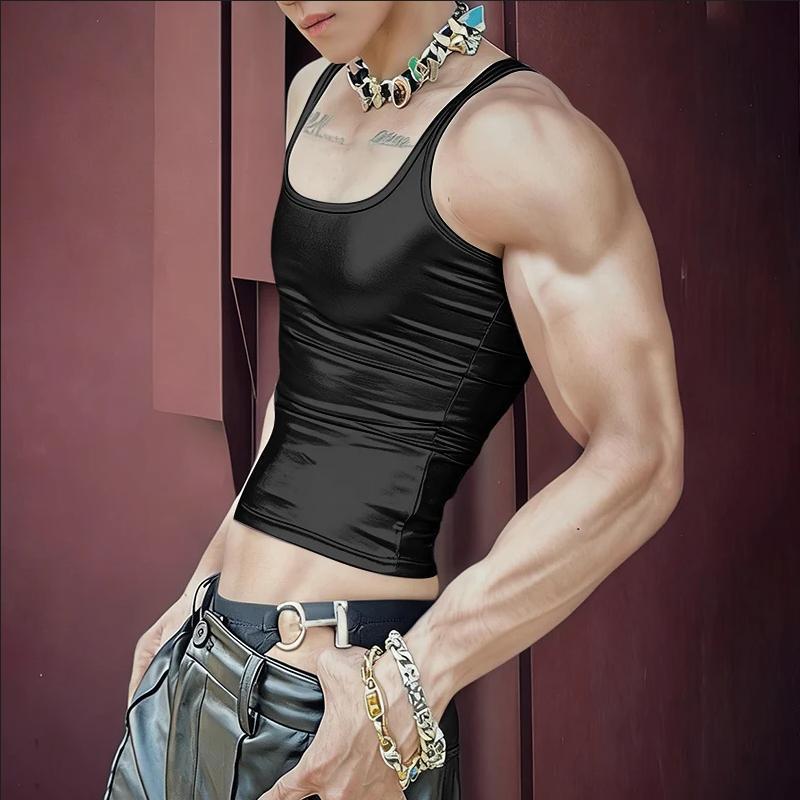 Damen nan tailliertes Glanz-Tanktop mit Racerback und feiner Nahtverarbeitung EB