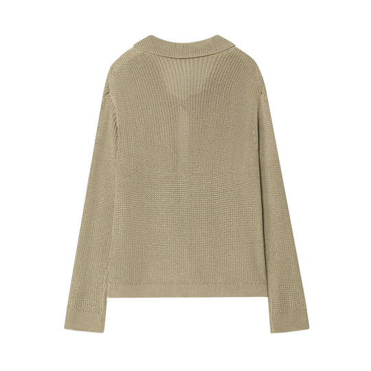 Damen geschnittene Strickjacke mit eleganten Knöpfen und strukturierter Oberfläche EB