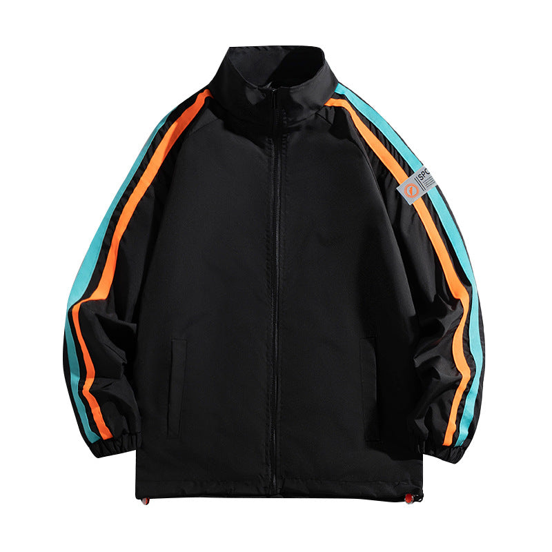 Damen Sportliche Windjacke mit stylischen Kontraststreifen EB