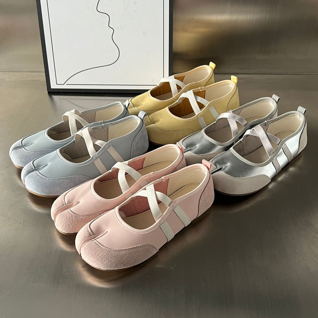 Damen Ballerinas mit feiner Lederoberfläche und komfortabler Sohle EB