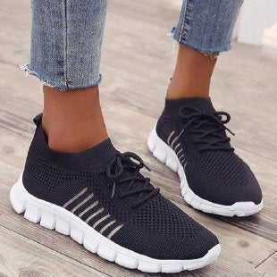 Damen atmungsaktive Freizeit-Sneakers mit flexiblem Obermaterial EB