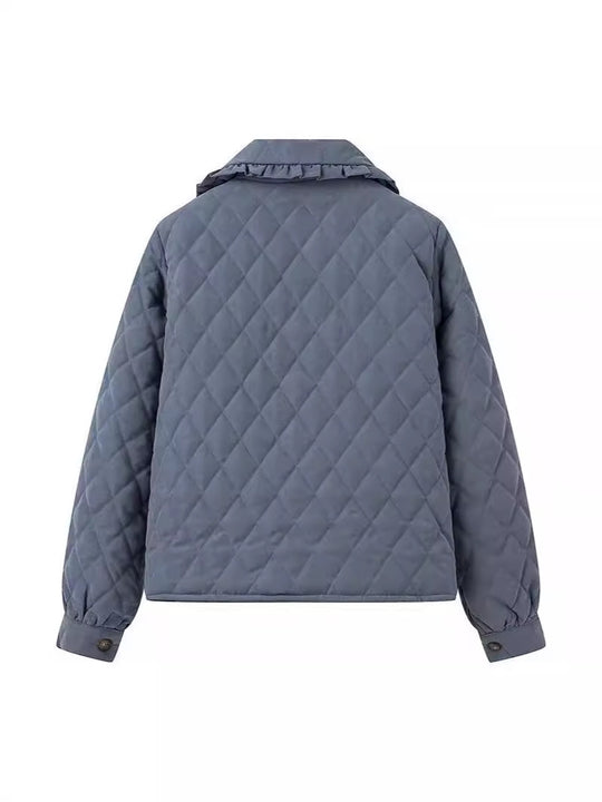 Damen Steppjacke mit großem Kragen und praktischen Taschen EB