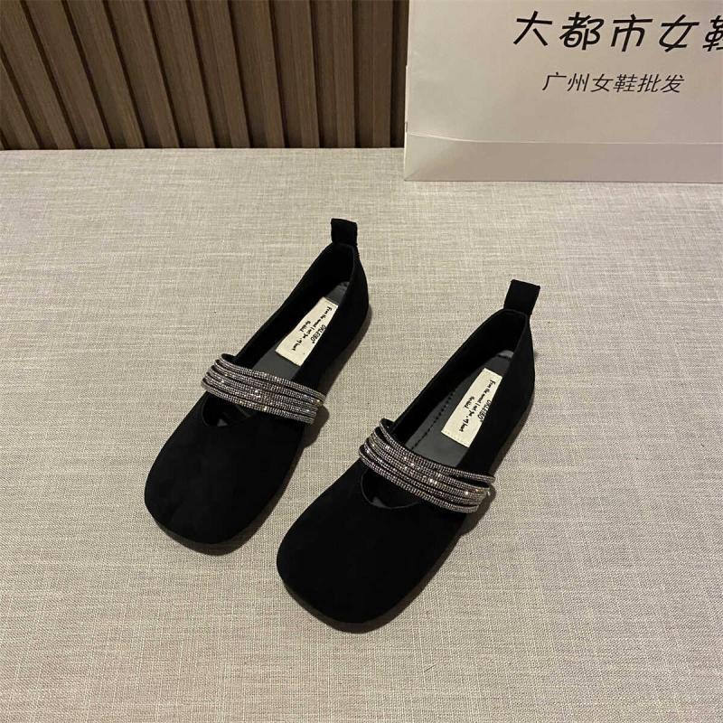 Damen elegante Ballerinas mit verzierten Riemchen EB