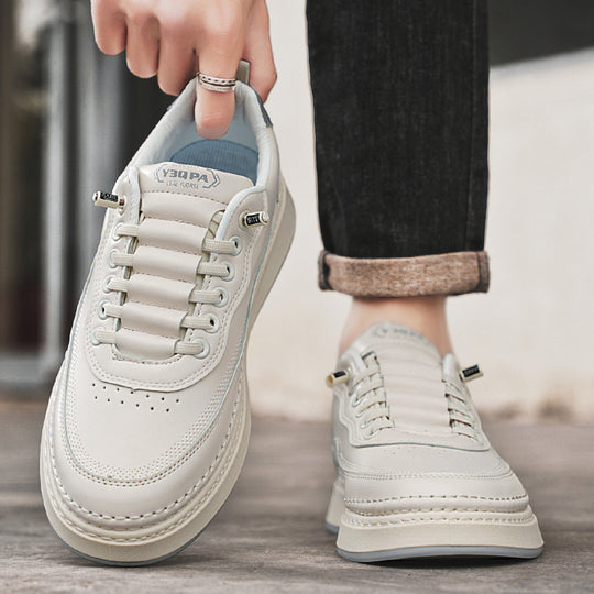 Damen Modische Ledersneaker mit dämpfender Laufsohle und eleganter Naht EB