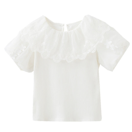 Damen Bluse mit Häkelbesatz EB