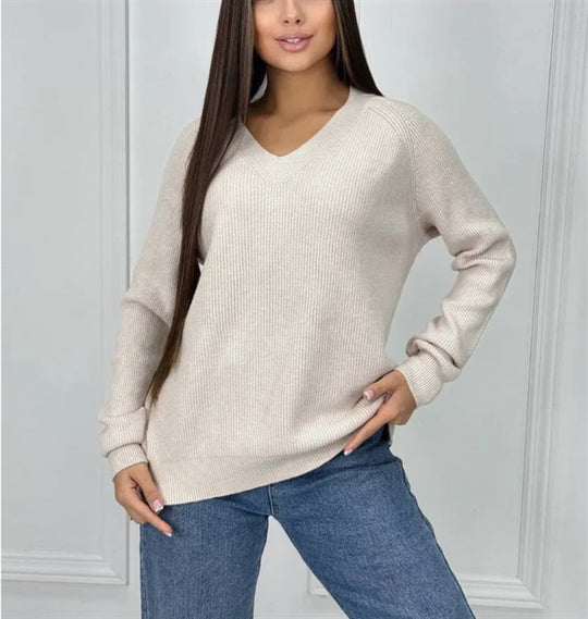 Damen V-Ausschnitt Pullover EB