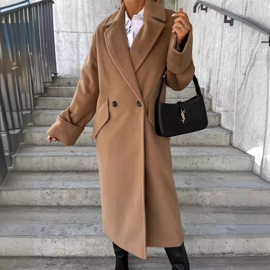 Damen Eleganter Oversized-Wollmantel EB