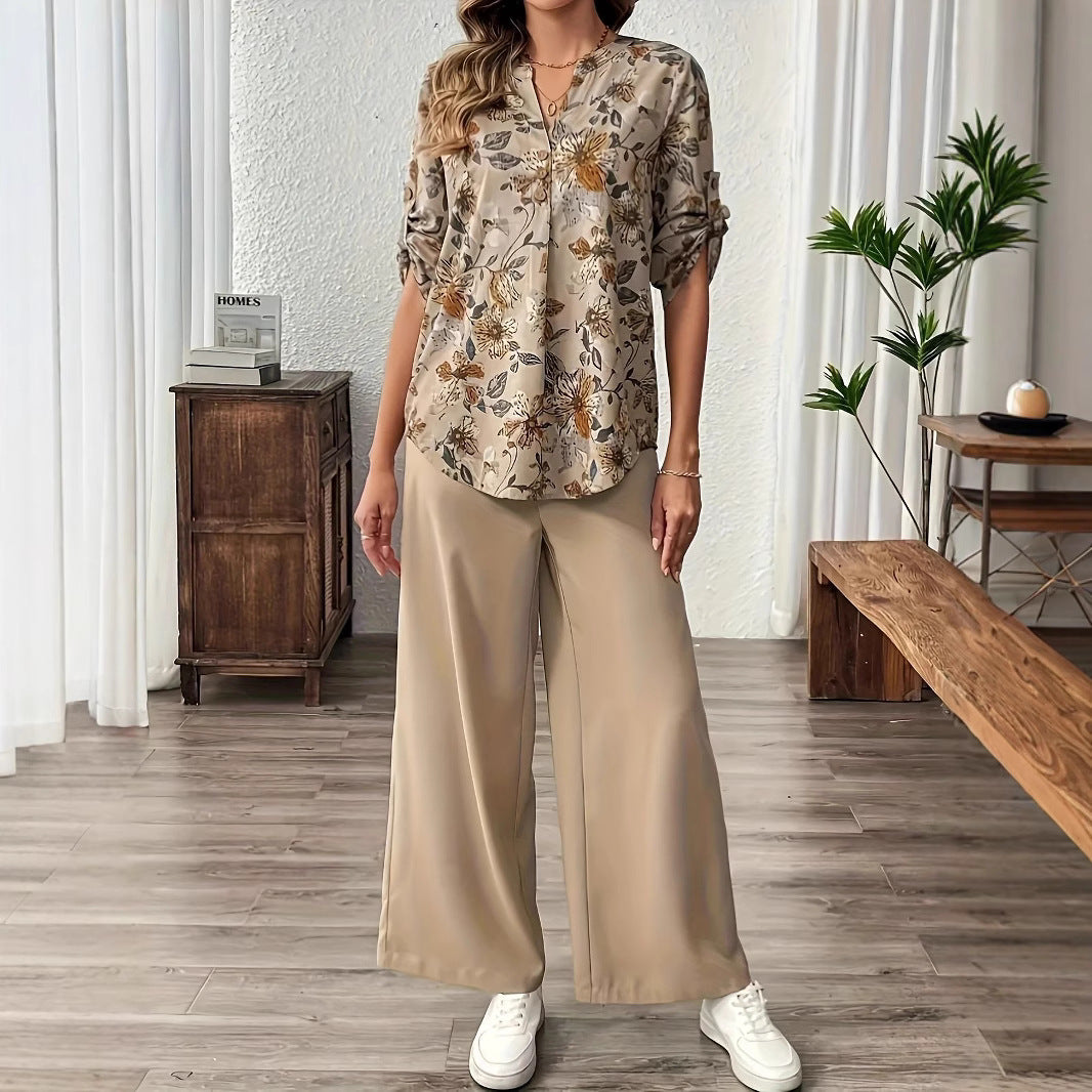 Damen Bluse mit floralem Design und lässiger Passform EB