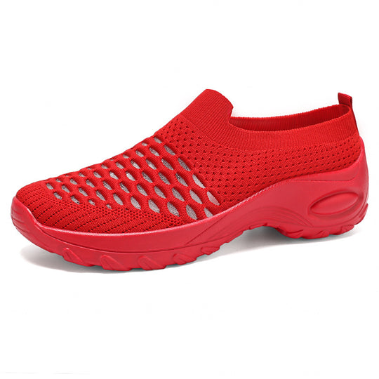 Damen Slip-On Sportschuhe mit atmungsaktivem Strickoberteil und flexibler Sohle EB