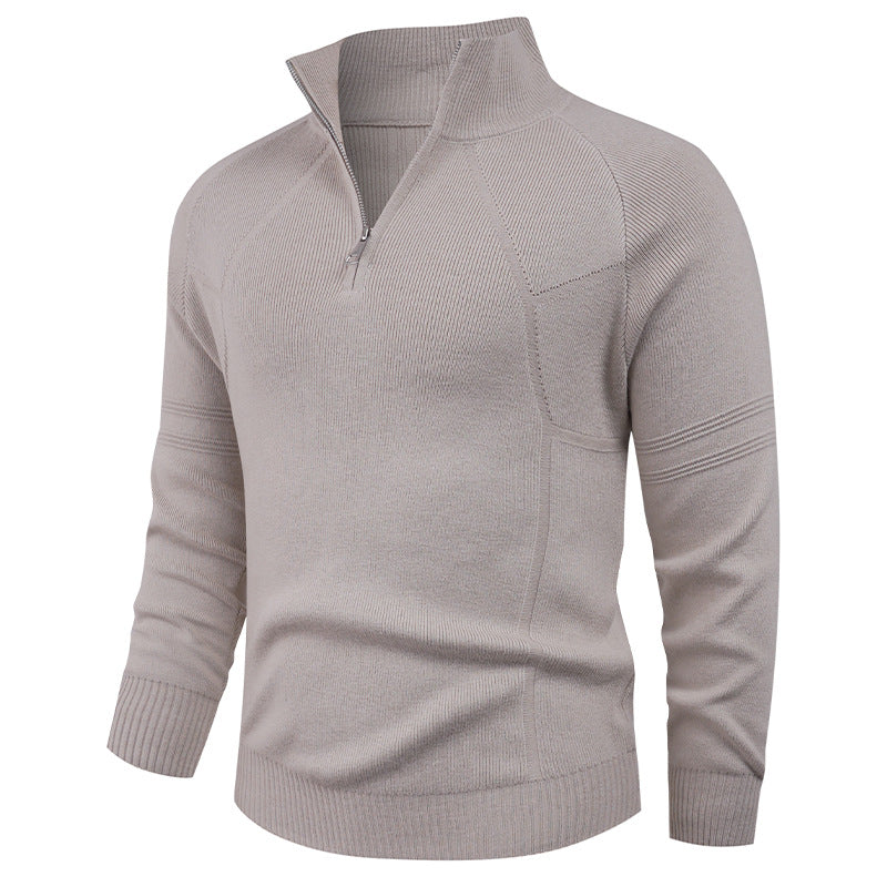 Herren Strickpullover mit modernem Reißverschluss und eleganter Struktur EB