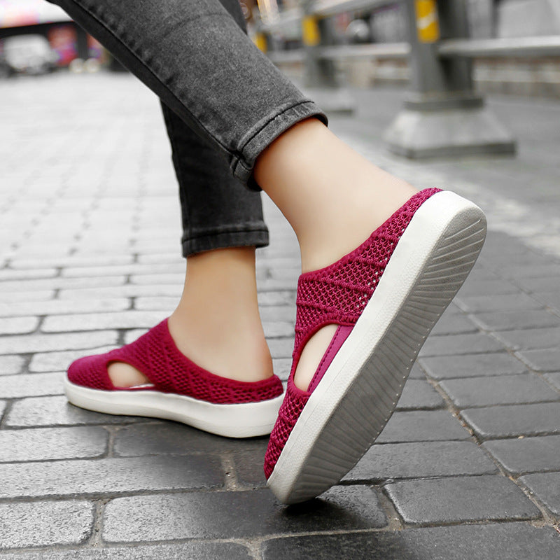 Damen Atmungsaktive Slip-On Clogs mit elastischem Netzdesign EB