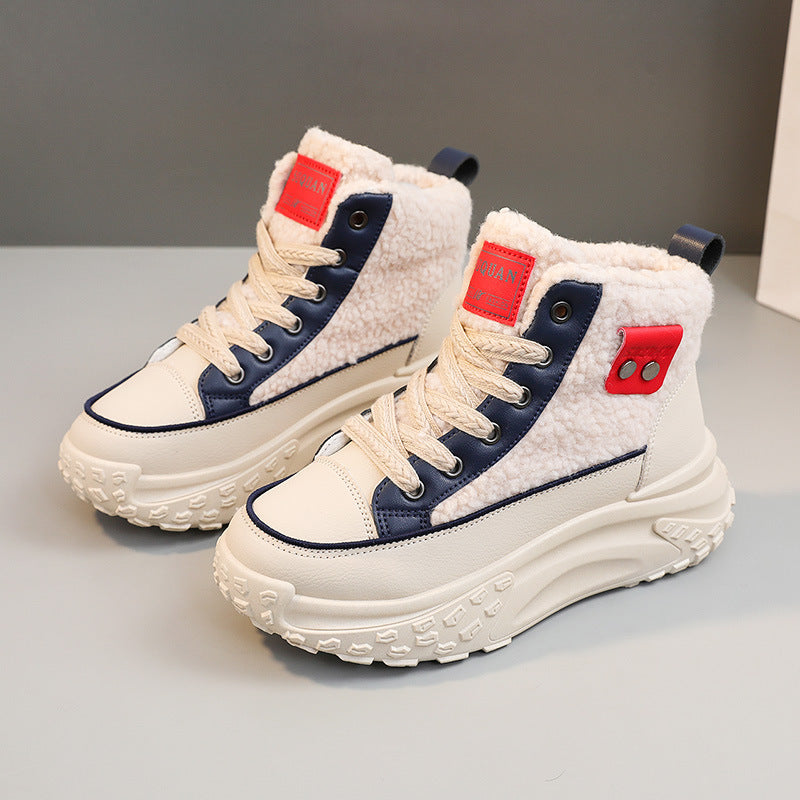 Damen High-Top Sneakers mit warmem Fleece-Futter und rutschfester Sohle EB
