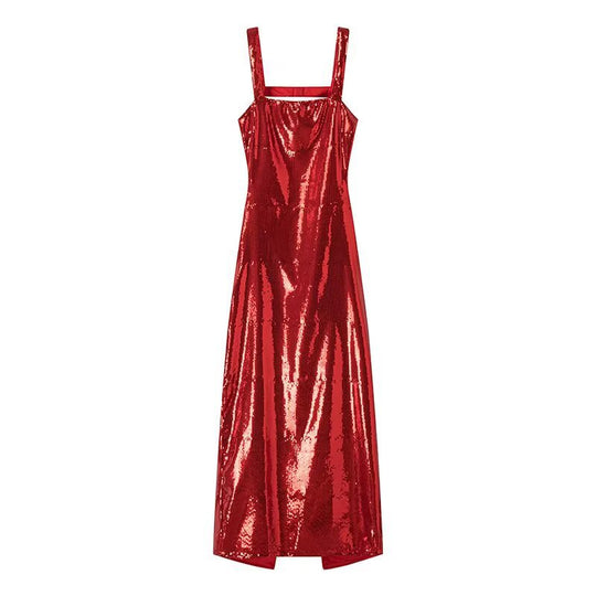 Damen Maxikleid mit glitzernden Pailletten und elegantem Schnitt EB