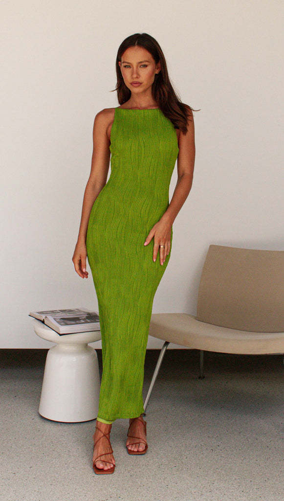 Damen Bodycon Maxikleid im modernen Streifen-Design EB