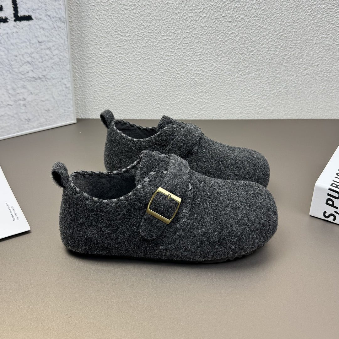 Damen Filzclogs mit dekorativem Schnallenverschluss EB