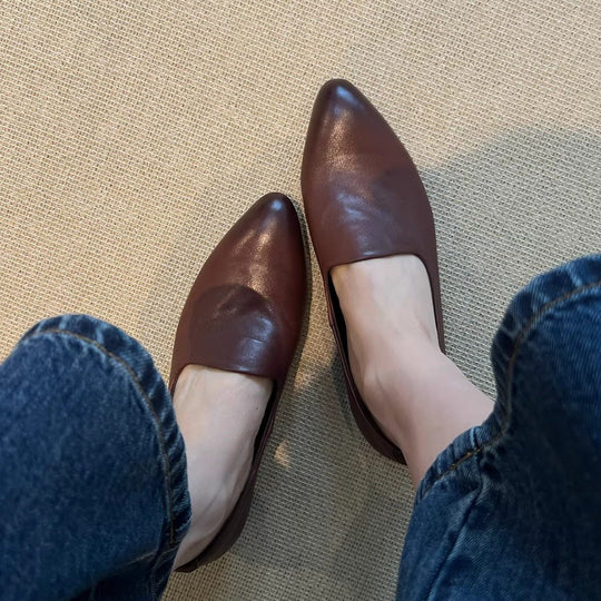 Damen elegante Slippers mit spitz zulaufendem Design und bequemem Fußbett EB