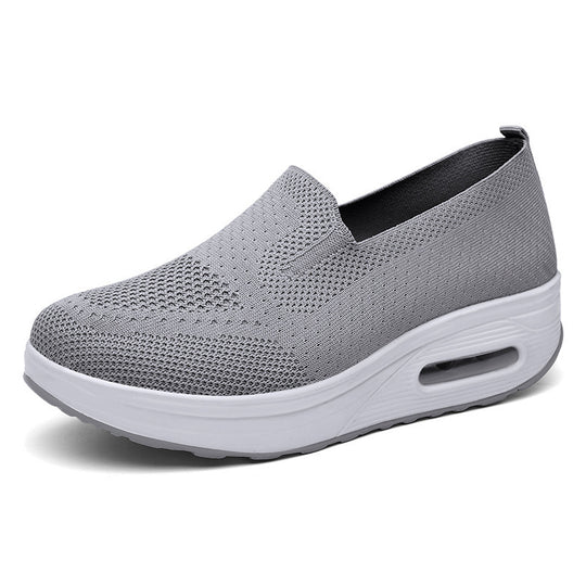 Damen Modische Slip-On Sneakers mit luftdurchlässigem Strickmaterial EB