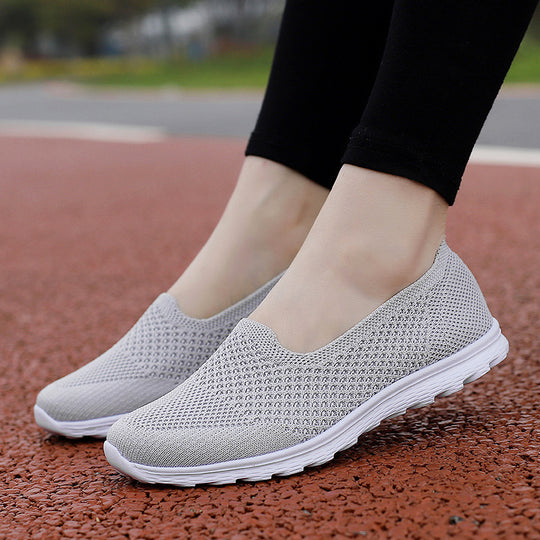 Damen Bequeme Slip-On Sneakers mit atmungsaktiver Netzstruktur EB