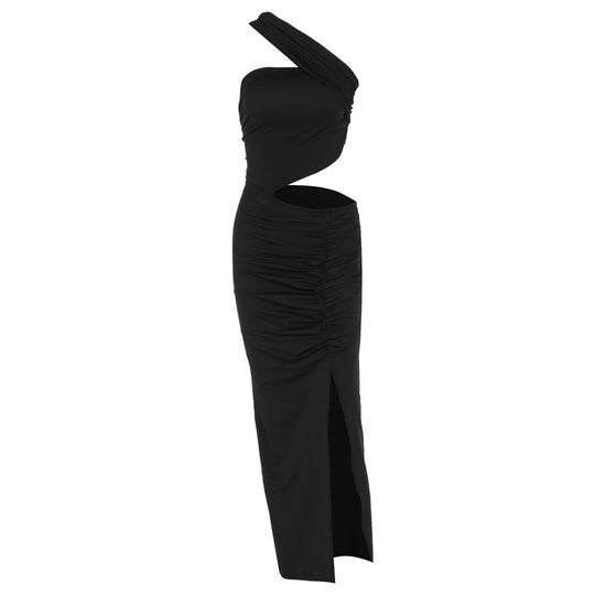 Damen Asymmetrisches Maxikleid mit Cut-Out-Details und raffinierten Rüschendetails EB