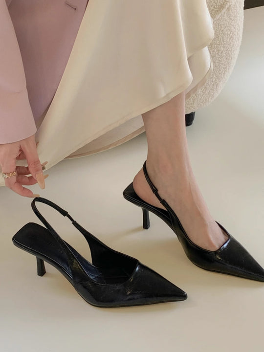 Damen elegante Slingback Pumps mit spitzem Design EB