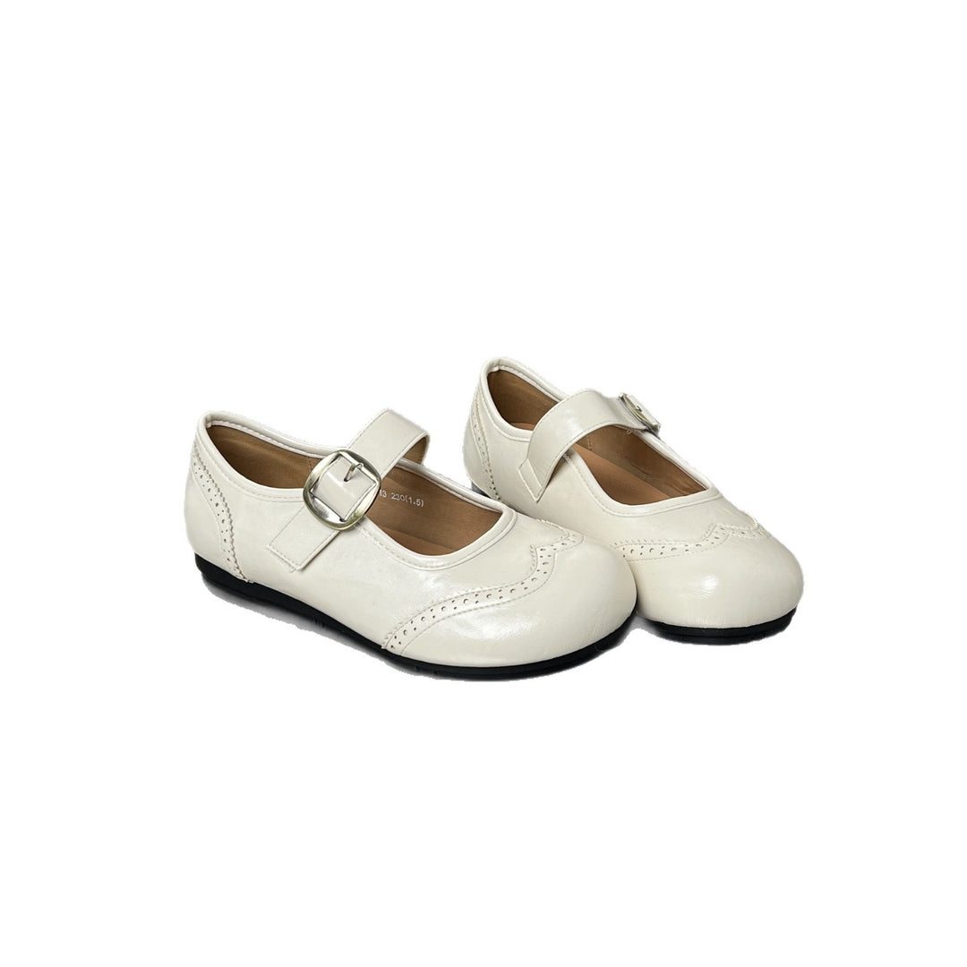Damen elegante Slipper mit modischem Riemen und feinem Broguemuster EB