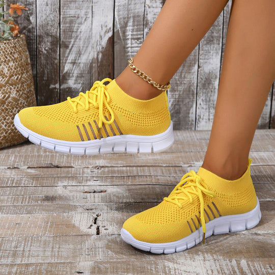 Damen Modische und atmungsaktive Sneakers mit elastischem Obermaterial EB