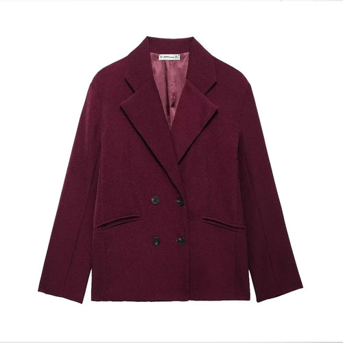 Damen elegante Doppelreiher Blazerjacke EB