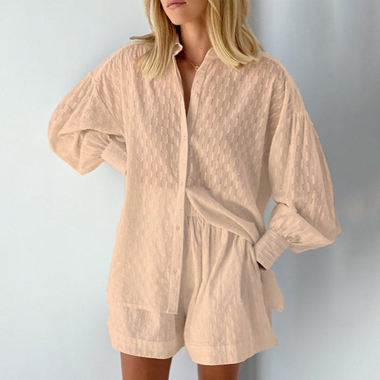 Damen Lässiges Oberteil und Shorts Set mit luftiger Passform EB
