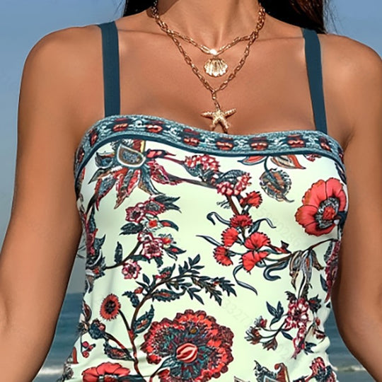 Damen Tankini mit floralem Design und bequemen Trägern EB