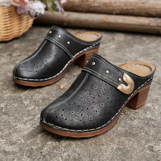 Damen Clogs mit atmungsaktivem Design und eleganten Perforationen EB