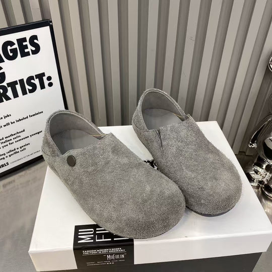 Damen Modische Clogs mit komfortablem Innenfutter und praktischem Druckknopfverschluss EB