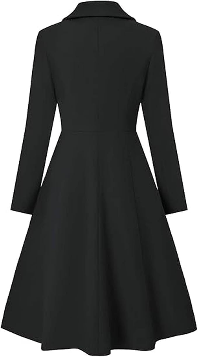 Damen Eleganter Oversize-Mantel mit doppelter Knopfreihe EB