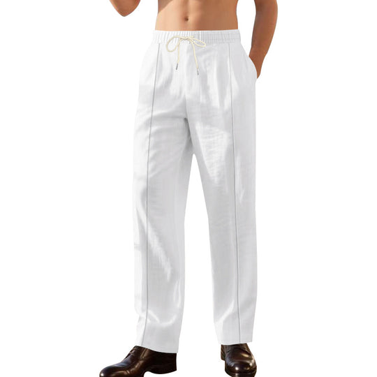 Herren nan Relax-Freizeithose mit elastischem Tunnelzugbund, dekorativer Bügelfalte und seitlichen Eingrifftaschen EB