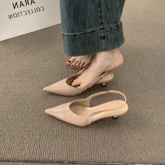 Damen Slingback-Pumps mit elegantem Design und glänzender Oberfläche EB