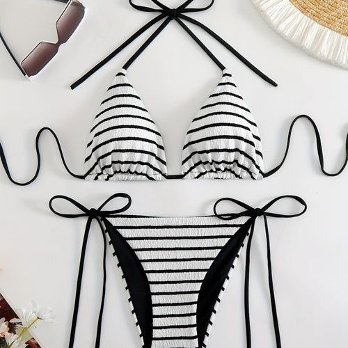 Damen Streifen Bikini Set EB