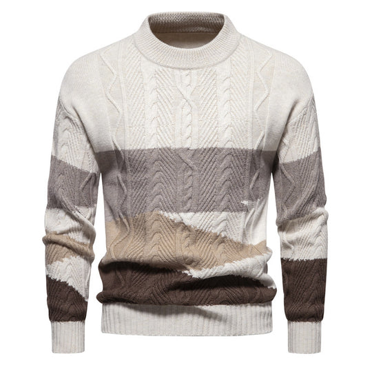 Herren Strickpullover mit modernem Zopfdesign und grafischen Akzenten EB