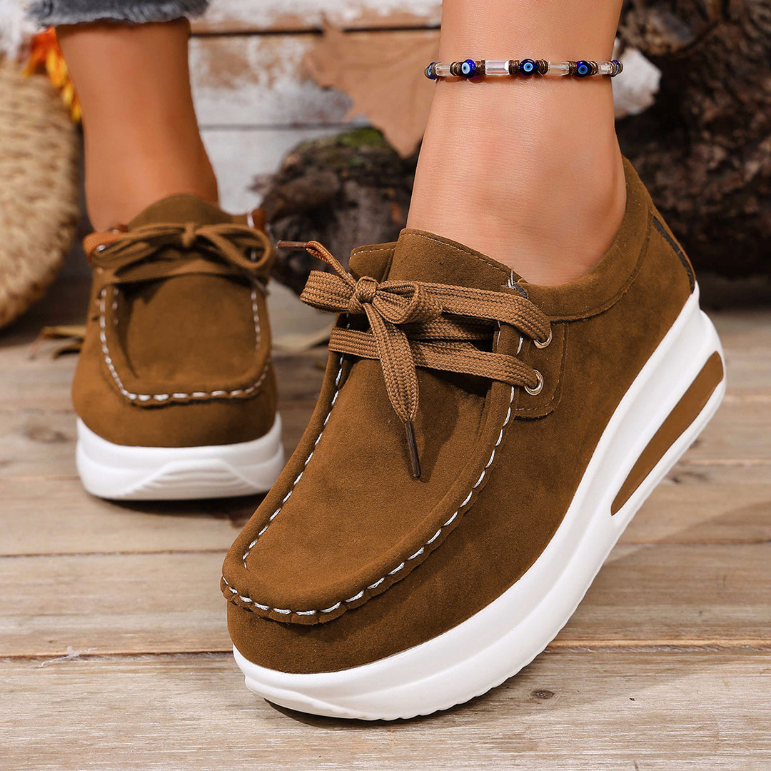 Damen modische Plateau-Sneaker mit komfortabler Sohle und atmungsaktivem Obermaterial EB
