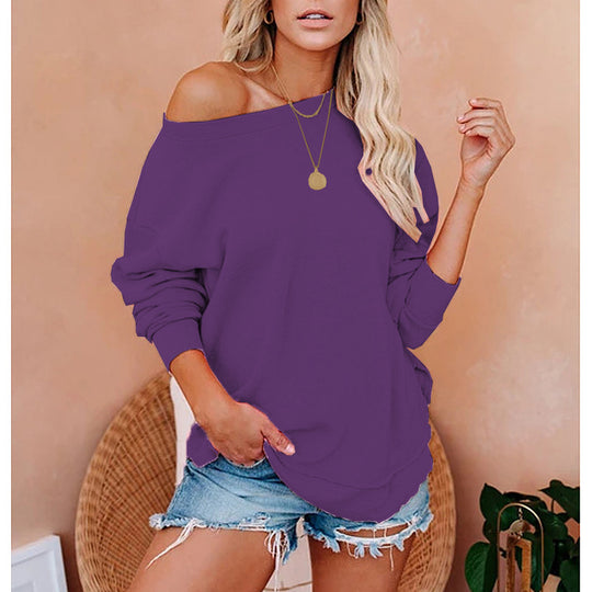 Damen Oversized Sweatshirt mit Schulterdesign EB