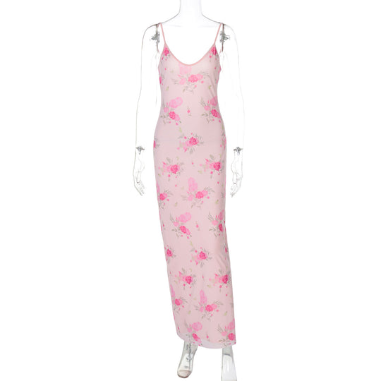 Damen Maxikleid mit zartem Blumenmuster EB