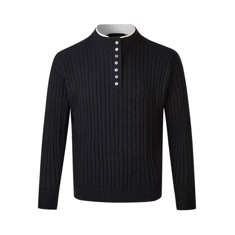 Herren Feinstrickpullover mit dekorativen Knopfdetails EB