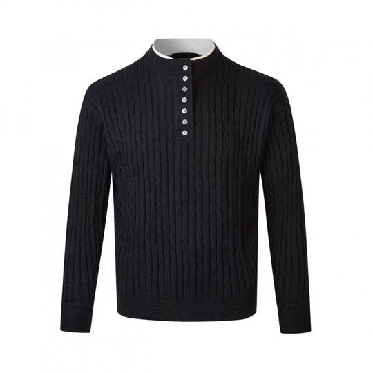 Herren Feinstrickpullover mit dekorativen Knopfdetails EB