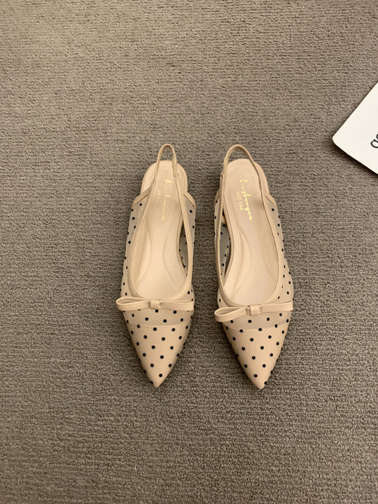 Damen Slingback Pumps aus transparentem Material mit dezentem Punktedesign EB