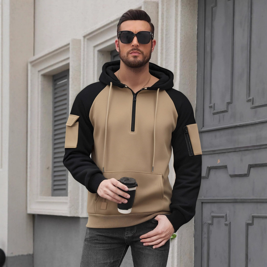 Herren Modischer Kapuzenpullover mit praktischen Reißverschluss-Details und sportlichem Schnitt EB
