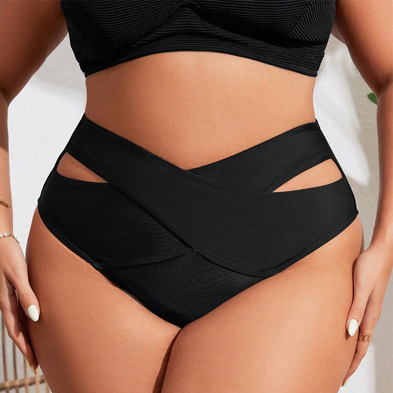 Damen Hochtaillierte Bikinihose mit verführerischen Cut-Outs EB
