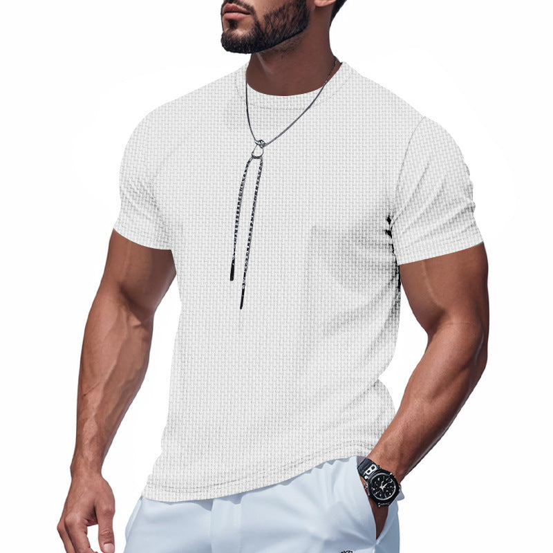 Herren Atmungsaktives Kurzarm-T-Shirt mit stylischem Reißverschluss EB