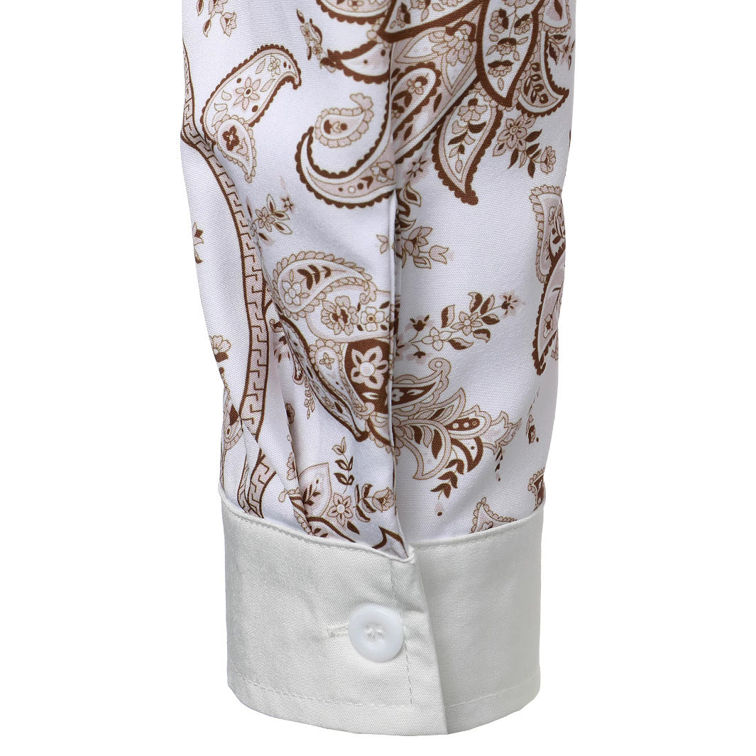 Herren Langarmhemd mit modernem Paisley-Design EB