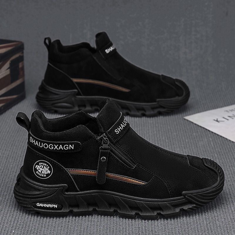 Damen Sportliche High-Top Sneakers mit praktischem Reißverschluss und isolierendem Innenfutter EB